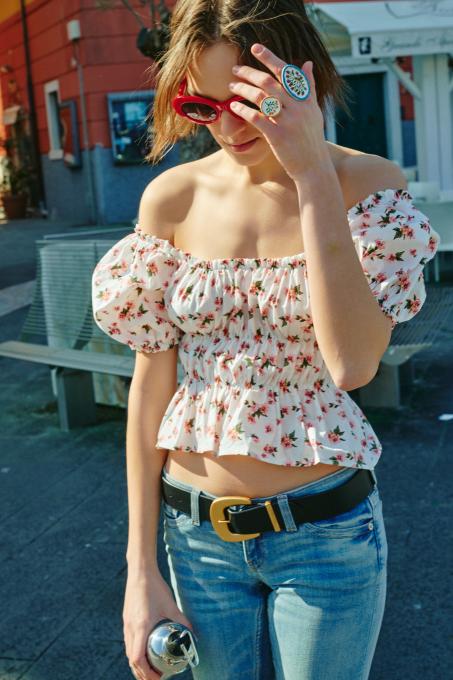Τοπ  all-over floral