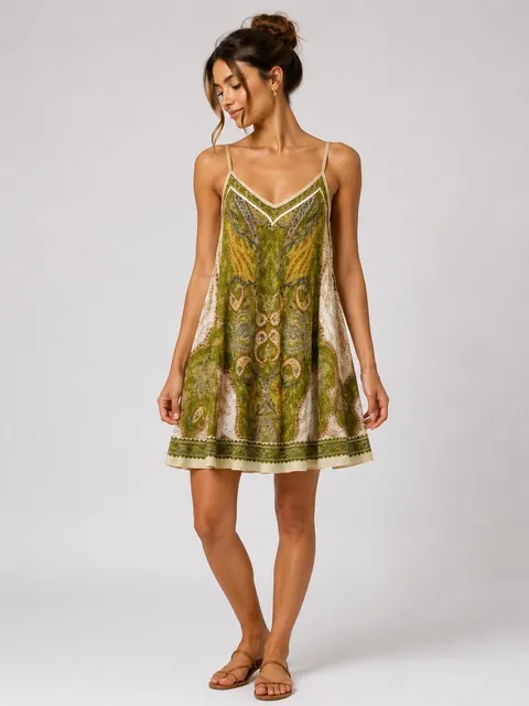 Green mini dress