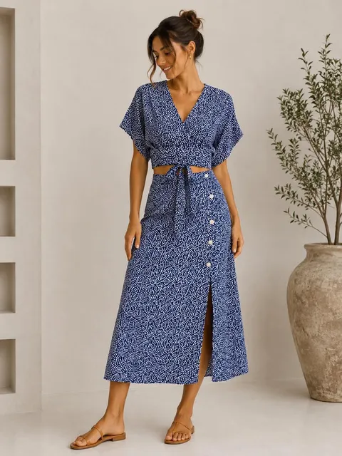 Αέρινο set blue-white σετ