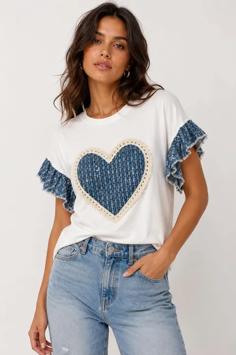 T-shirt jean "heart"